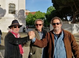 Com Júlio Murraças e Pedro Caldeira Rodrigues. Lisboa, 1º Maio 2020